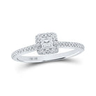Royal Radiance 10kt White Gold Princess Diamond Halo Bridal Wedding Engagement Ring 1/3 Cttw - Splendid Jewellery