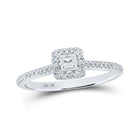 Royal Radiance 10kt White Gold Princess Diamond Halo Bridal Wedding Engagement Ring 1/3 Cttw - Splendid Jewellery