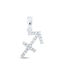 Load image into Gallery viewer, Sagittarius Sparkle: 10kt White Gold Diamond Zodiac Pendant - Splendid Jewellery