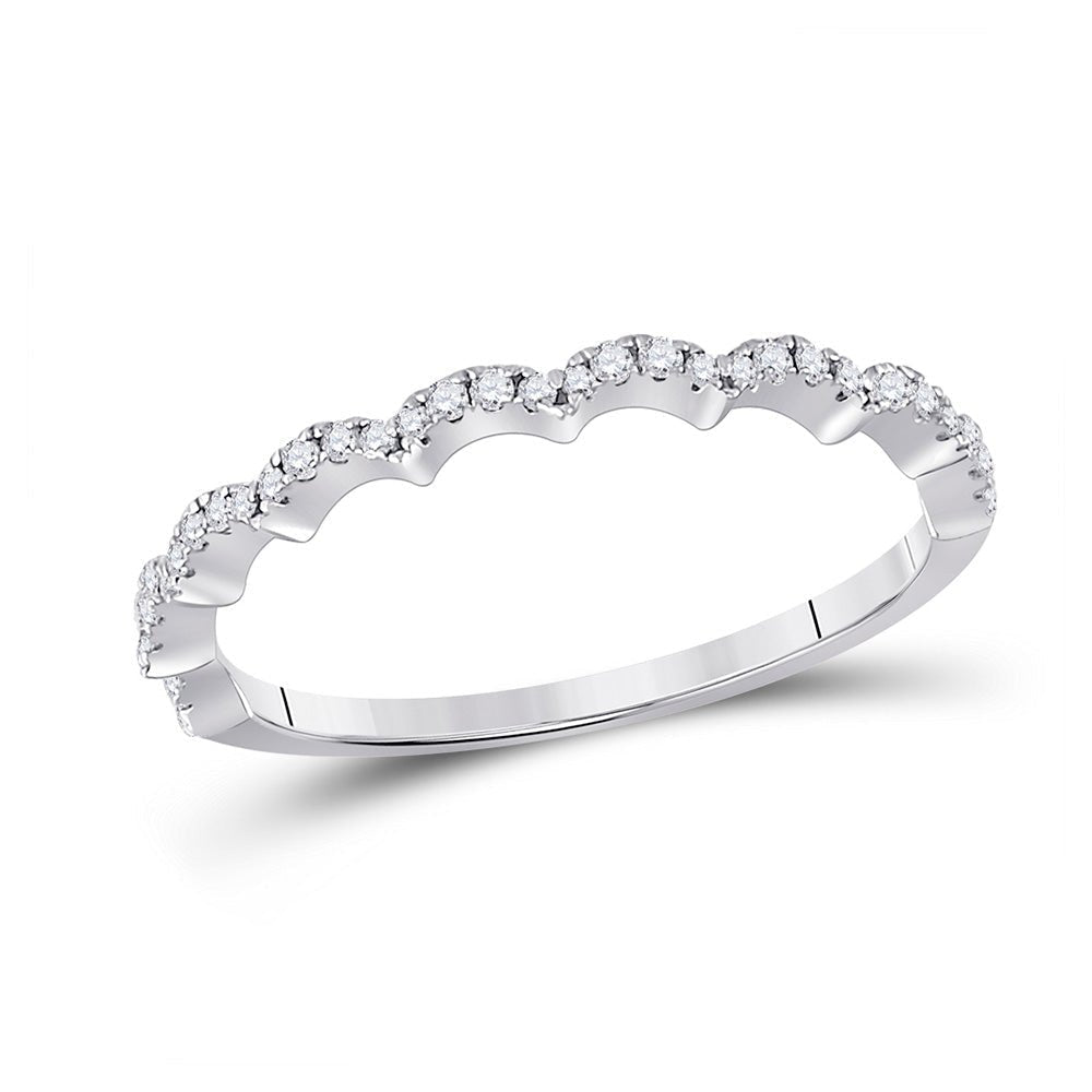 Scalloped Brilliance Diamond Stackable Band - Splendid Jewellery