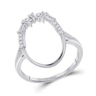 Scattered Brilliance: 14kt White Gold Oval Diamond Fashion Ring - Splendid Jewellery