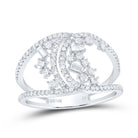 Scattered Brilliance | 14kt White Gold Women's Round Diamond Fashion Ring 1/2 Cttw - Splendid Jewellery