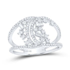 Scattered Brilliance | 14kt White Gold Women's Round Diamond Fashion Ring 1/2 Cttw - Splendid Jewellery