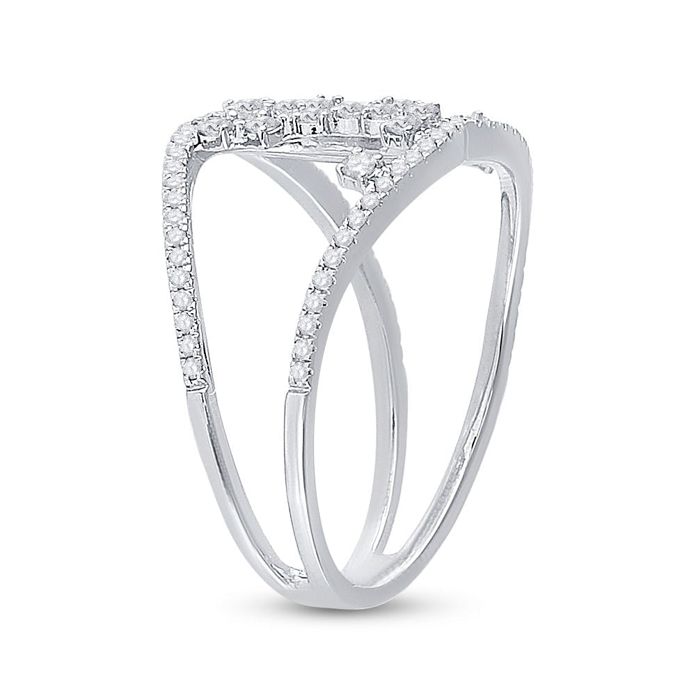 Scattered Brilliance | 14kt White Gold Women's Round Diamond Fashion Ring 1/2 Cttw - Splendid Jewellery