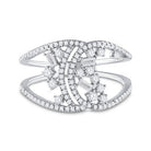 Scattered Brilliance | 14kt White Gold Women's Round Diamond Fashion Ring 1/2 Cttw - Splendid Jewellery
