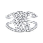 Scattered Brilliance | 14kt White Gold Women's Round Diamond Fashion Ring 1/2 Cttw - Splendid Jewellery
