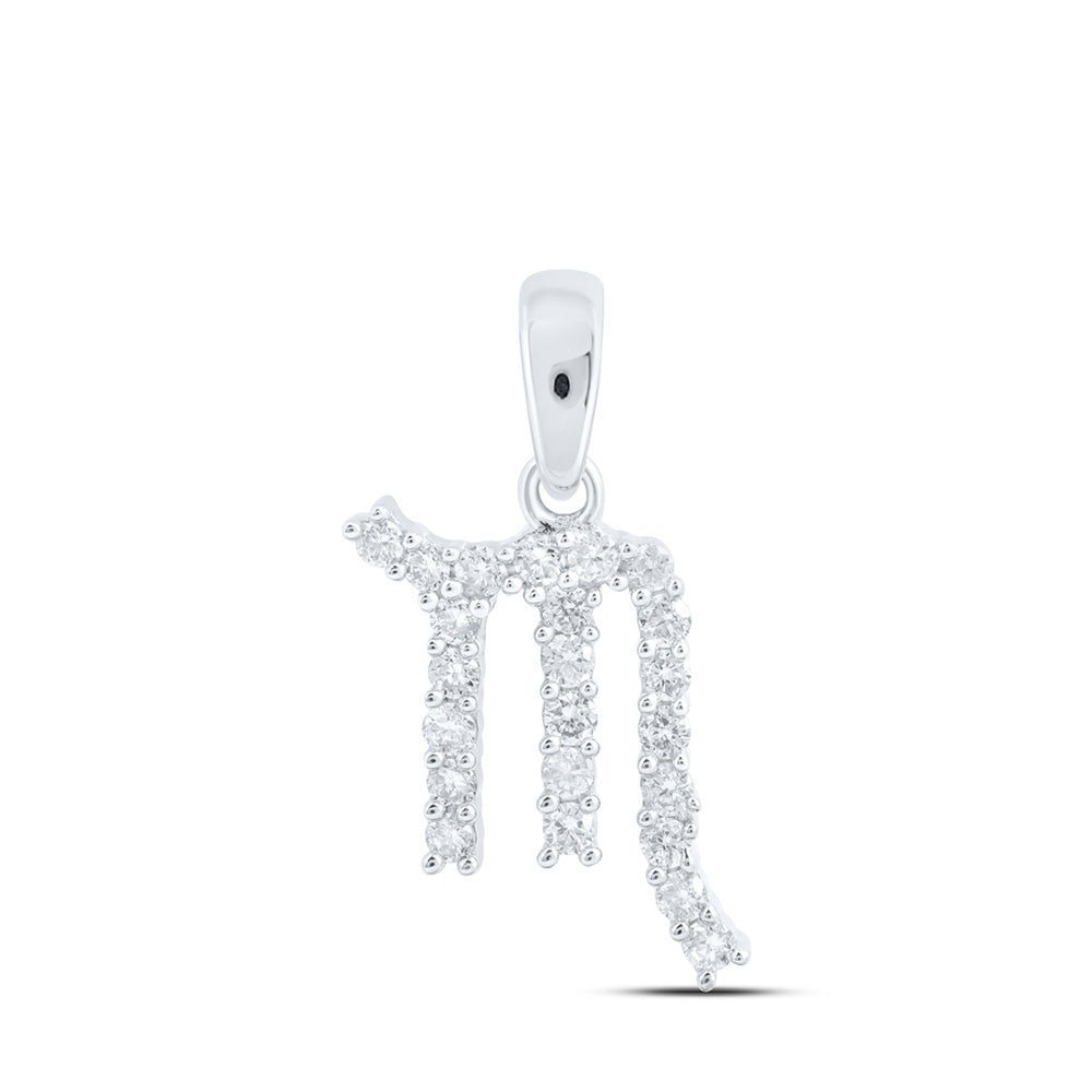 Scorpio Splendor: 10kt White Gold Diamond Zodiac Pendant - Splendid Jewellery