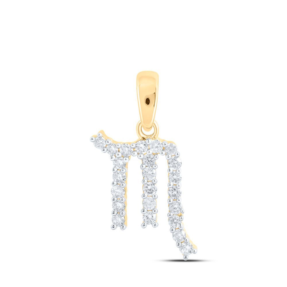 Scorpio Splendor: 10kt Yellow Gold Diamond Zodiac Pendant - Splendid Jewellery