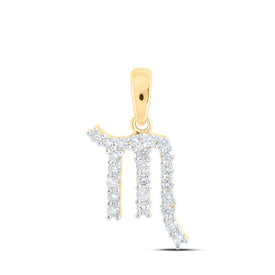 Scorpio Splendor: 10kt Yellow Gold Diamond Zodiac Pendant - Splendid Jewellery