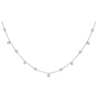 Serenity's Sparkle: 10kt White Gold Round Diamond Pendant Necklace - Splendid Jewellery