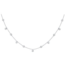 Load image into Gallery viewer, Serenity's Sparkle: 10kt White Gold Round Diamond Pendant Necklace - Splendid Jewellery