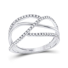 Load image into Gallery viewer, Shimmering Brilliance | 10kt White Gold Diamond Cascade Band Ring 1/5 Cttw - Splendid Jewellery