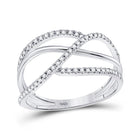 Shimmering Brilliance | 10kt White Gold Diamond Cascade Band Ring 1/5 Cttw - Splendid Jewellery
