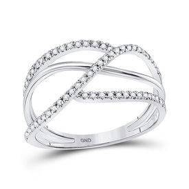 Shimmering Brilliance | 10kt White Gold Diamond Cascade Band Ring 1/5 Cttw - Splendid Jewellery