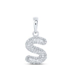 Sleek Sophistication: Baguette Diamond Initial Pendant in 10kt White Gold - Splendid Jewellery