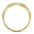 Sophisticated Brilliance: 10kt Two - tone Yellow Gold Mens Round Diamond Grooved Wedding Band Ring 1/4 Cttw - Splendid Jewellery