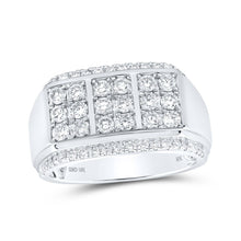 Load image into Gallery viewer, Sophisticated Brilliance: 10kt White Gold Mens Round Diamond Band Ring 1 - 1/2 Cttw - Splendid Jewellery