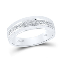 Load image into Gallery viewer, Sophistication in White Gold: Mens Diamond Wedding Band Ring - Splendid Jewellery