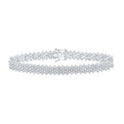 Sparkling 10kt White Gold Women's Round Diamond Fashion Bracelet - 7 Cttw - Splendid Jewellery