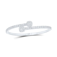 Load image into Gallery viewer, Sparkling Baguette Diamond Cuff Bangle Bracelet in 10kt White Gold - 1 - 5/8 Cttw - Splendid Jewellery