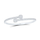 Sparkling Baguette Diamond Cuff Bangle Bracelet in 10kt White Gold - 1 - 5/8 Cttw - Splendid Jewellery