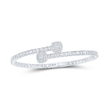Load image into Gallery viewer, Sparkling Baguette Diamond Square Cuff Bangle Bracelet in 10kt White Gold - 2 - 5/8 Cttw - Splendid Jewellery