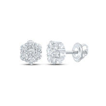 Load image into Gallery viewer, Sparkling Blossom Diamond Cluster Earrings - 10kt White Gold, 5/8 Cttw - Splendid Jewellery
