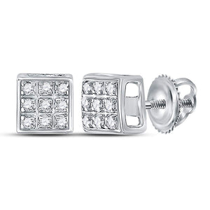 Sparkling Brilliance: 10kt White Gold Diamond Cluster Earrings - Splendid Jewellery