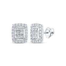 Load image into Gallery viewer, Sparkling Brilliance: 10kt White Gold Diamond Cluster Earrings - Splendid Jewellery