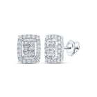 Sparkling Brilliance: 10kt White Gold Diamond Cluster Earrings - Splendid Jewellery