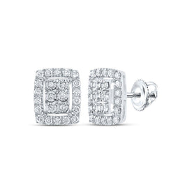 Sparkling Brilliance: 10kt White Gold Diamond Cluster Earrings - Splendid Jewellery