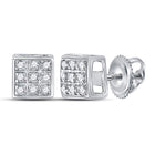Sparkling Brilliance: 10kt White Gold Diamond Cluster Earrings - Splendid Jewellery