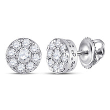 Load image into Gallery viewer, Sparkling Brilliance: 10kt White Gold Diamond Cluster Earrings - Splendid Jewellery