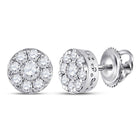 Sparkling Brilliance: 10kt White Gold Diamond Cluster Earrings - Splendid Jewellery