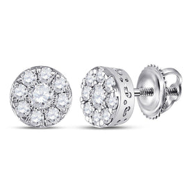 Sparkling Brilliance: 10kt White Gold Diamond Cluster Earrings - Splendid Jewellery