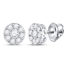 Load image into Gallery viewer, Sparkling Brilliance: 10kt White Gold Diamond Cluster Earrings - Splendid Jewellery