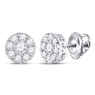 Sparkling Brilliance: 10kt White Gold Diamond Cluster Earrings - Splendid Jewellery