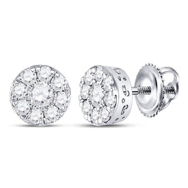 Sparkling Brilliance: 10kt White Gold Diamond Cluster Earrings - Splendid Jewellery