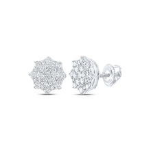 Load image into Gallery viewer, Sparkling Brilliance: 10kt White Gold Diamond Cluster Earrings - Splendid Jewellery