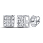 Sparkling Brilliance: 10kt White Gold Diamond Cluster Earrings  Top View from Splendid Jewellery