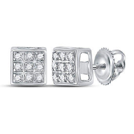 Sparkling Brilliance: 10kt White Gold Diamond Cluster Earrings  Top View from Splendid Jewellery