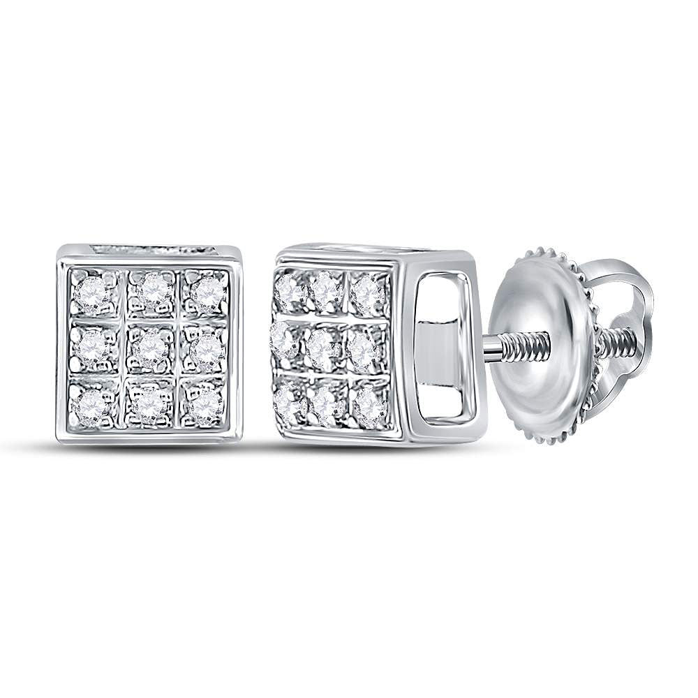 Sparkling Brilliance: 10kt White Gold Diamond Cluster Earrings - Splendid Jewellery