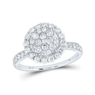 Sparkling Brilliance: 10kt White Gold Diamond Cluster Ring (1 Cttw) - Splendid Jewellery