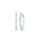 Sparkling Brilliance: 10kt White Gold Diamond Hoop Earrings - Splendid Jewellery