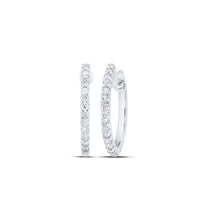 Load image into Gallery viewer, Sparkling Brilliance: 10kt White Gold Diamond Hoop Earrings - Splendid Jewellery