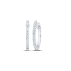 Sparkling Brilliance: 10kt White Gold Diamond Hoop Earrings - Splendid Jewellery