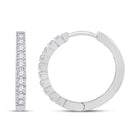 Sparkling Brilliance: 10kt White Gold Diamond Hoop Earrings - Splendid Jewellery