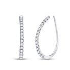 Sparkling Brilliance: 10kt White Gold Diamond Hoop Earrings - Splendid Jewellery