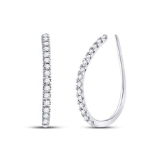 Load image into Gallery viewer, Sparkling Brilliance: 10kt White Gold Diamond Hoop Earrings - Splendid Jewellery