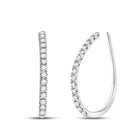 Sparkling Brilliance: 10kt White Gold Diamond Hoop Earrings - Splendid Jewellery